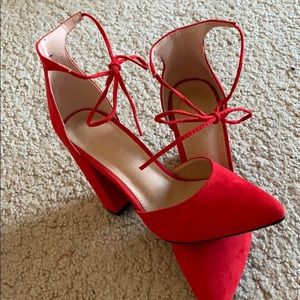 Faux Suede Ankle Tie Sandals